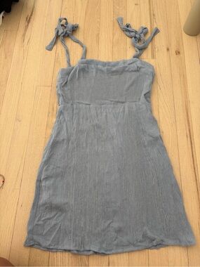 Sage Light Blue Tie-Shoulder Sundress